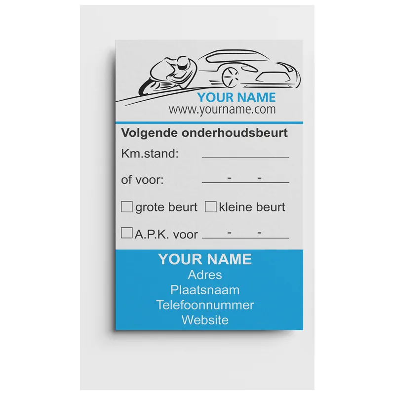 Bilvedligeholdelseskort - Sarah