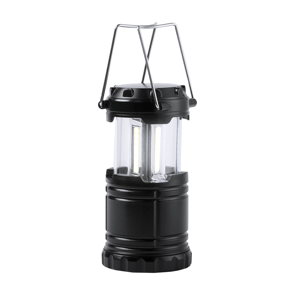 Francis campinglampe med 30 LED i 3 COB-lys og bærehåndtag i metal