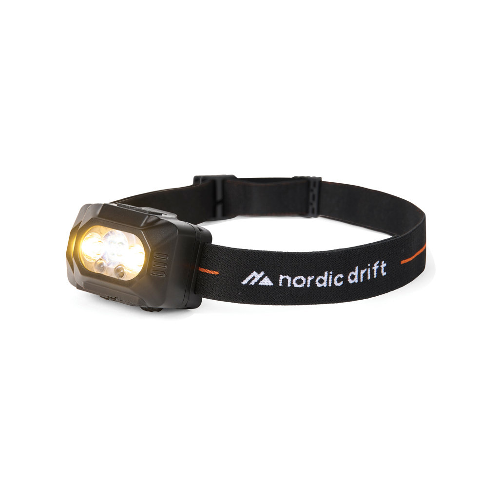 NordicDrift Everest kraftig pandelampe med dobbelt batteri