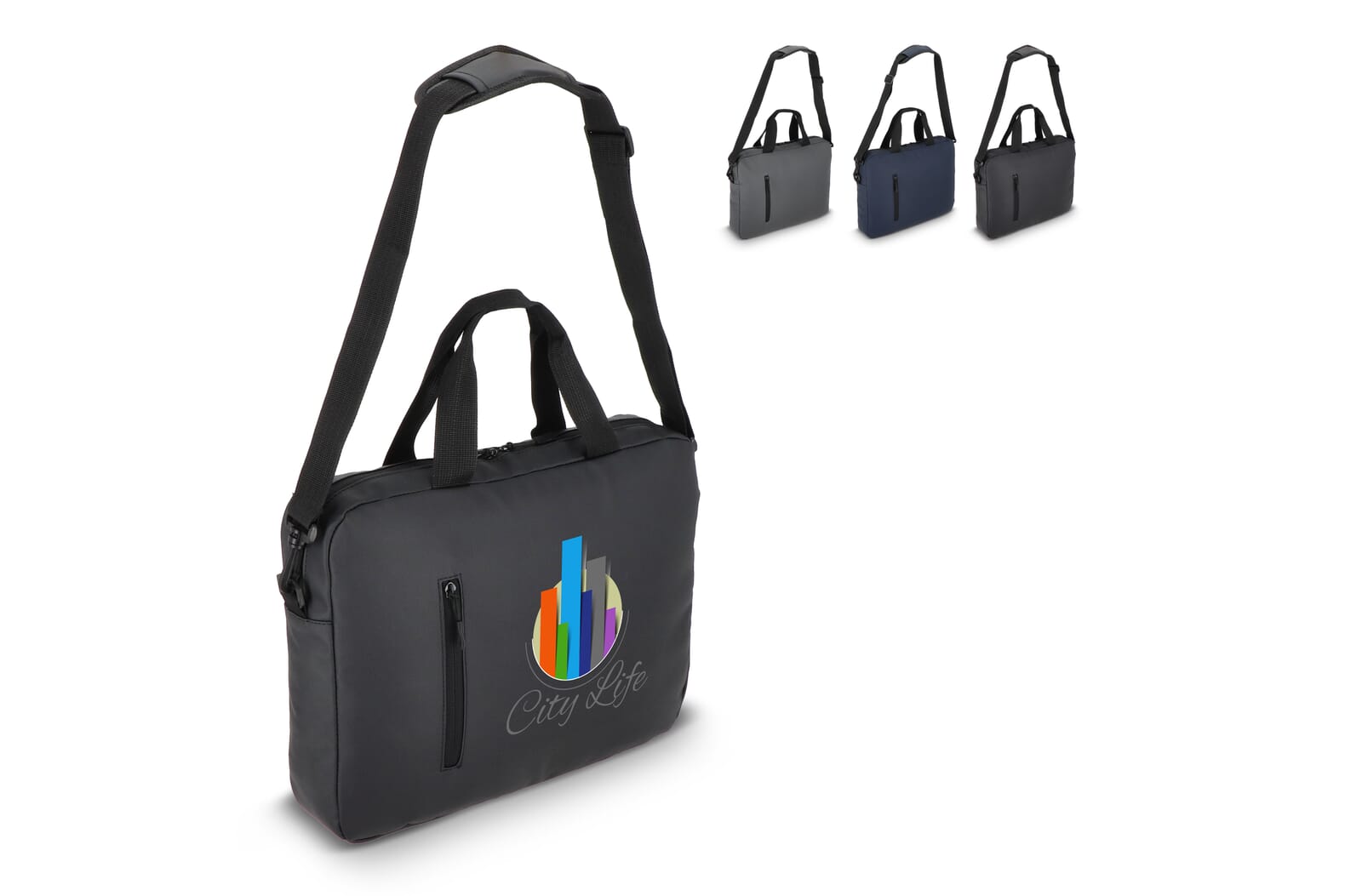 PU Messenger Laptop Taske - Tranekær trykt med logo