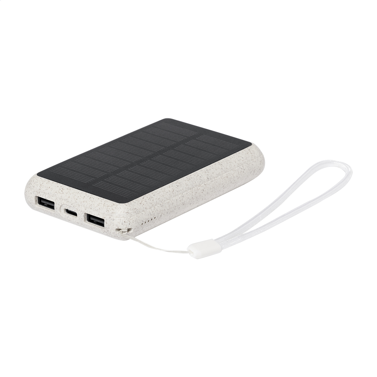 Surum powerbank i økologisk hvedestrå med 5000 mAh og jeres logo trykt med logo