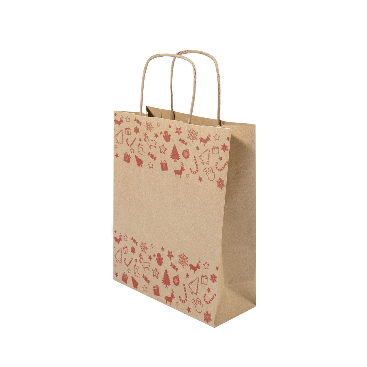 Julegave S lille julegavepose i kraftpapir 90 g/m² med jeres logo