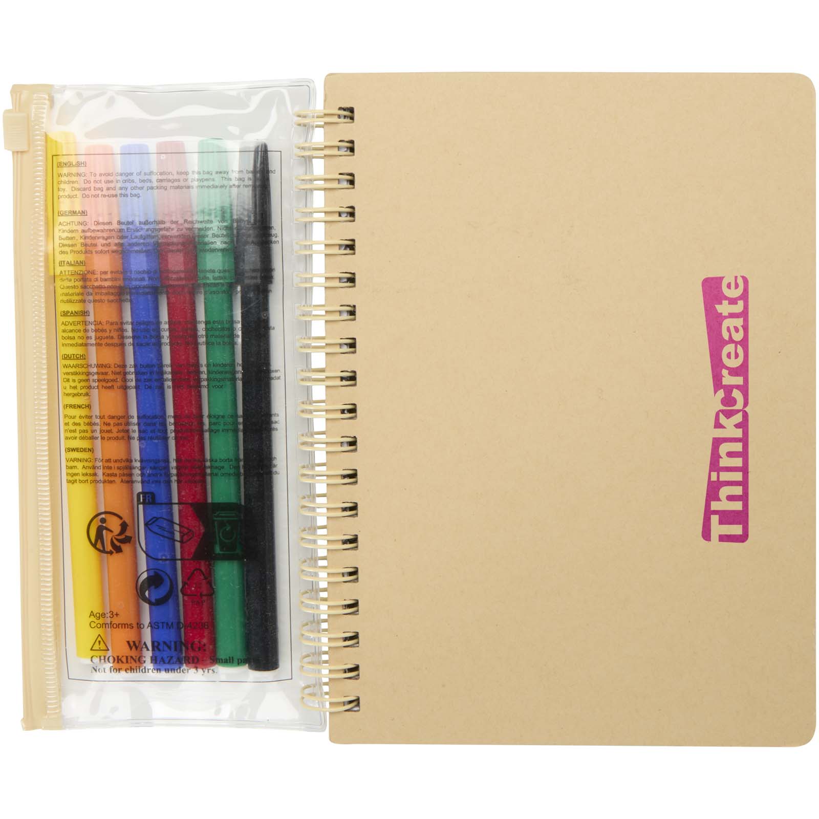 Squiggle B6 notesbog med hardcover og pen sæt