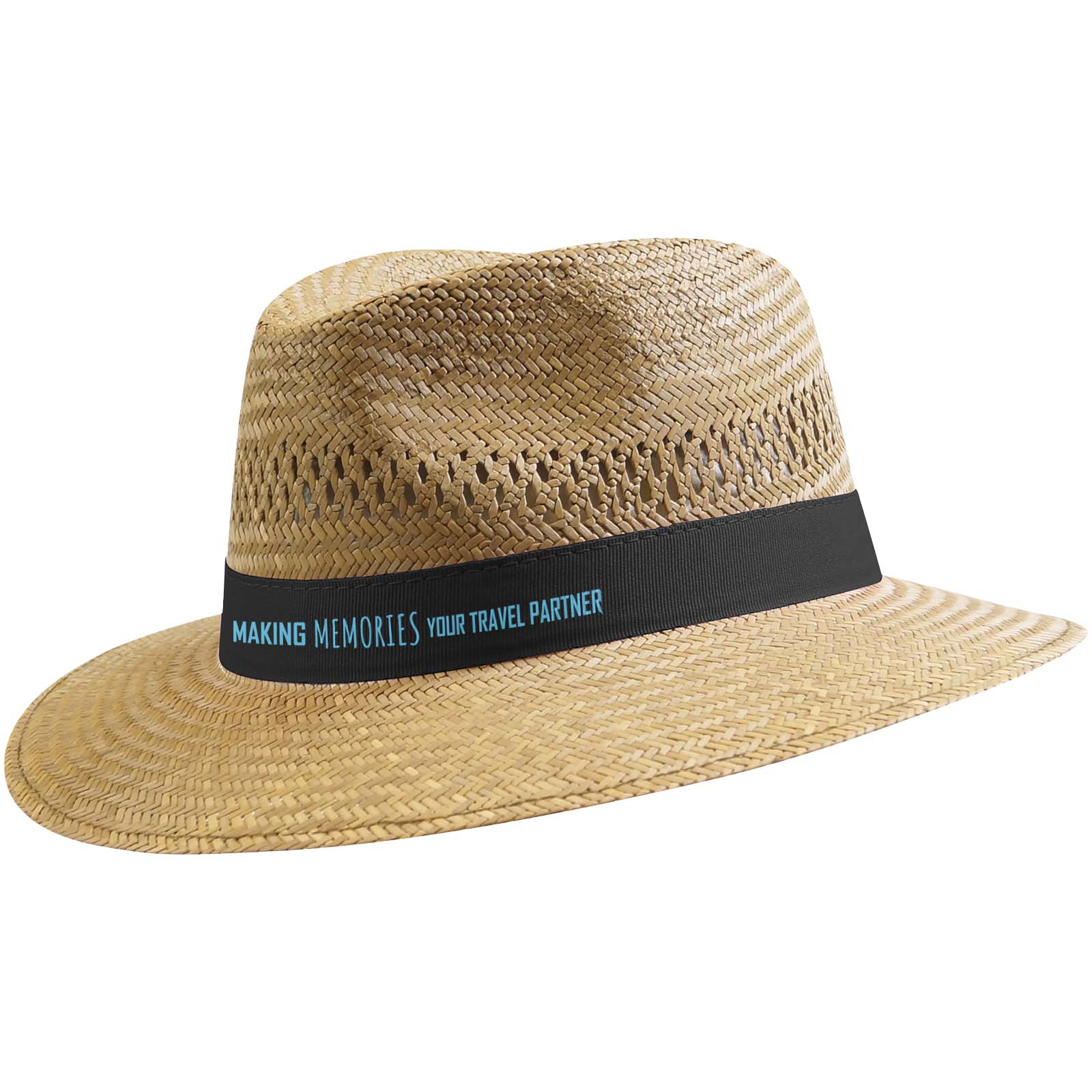 Elegant Euro Straw Hat - Clara trykt med logo
