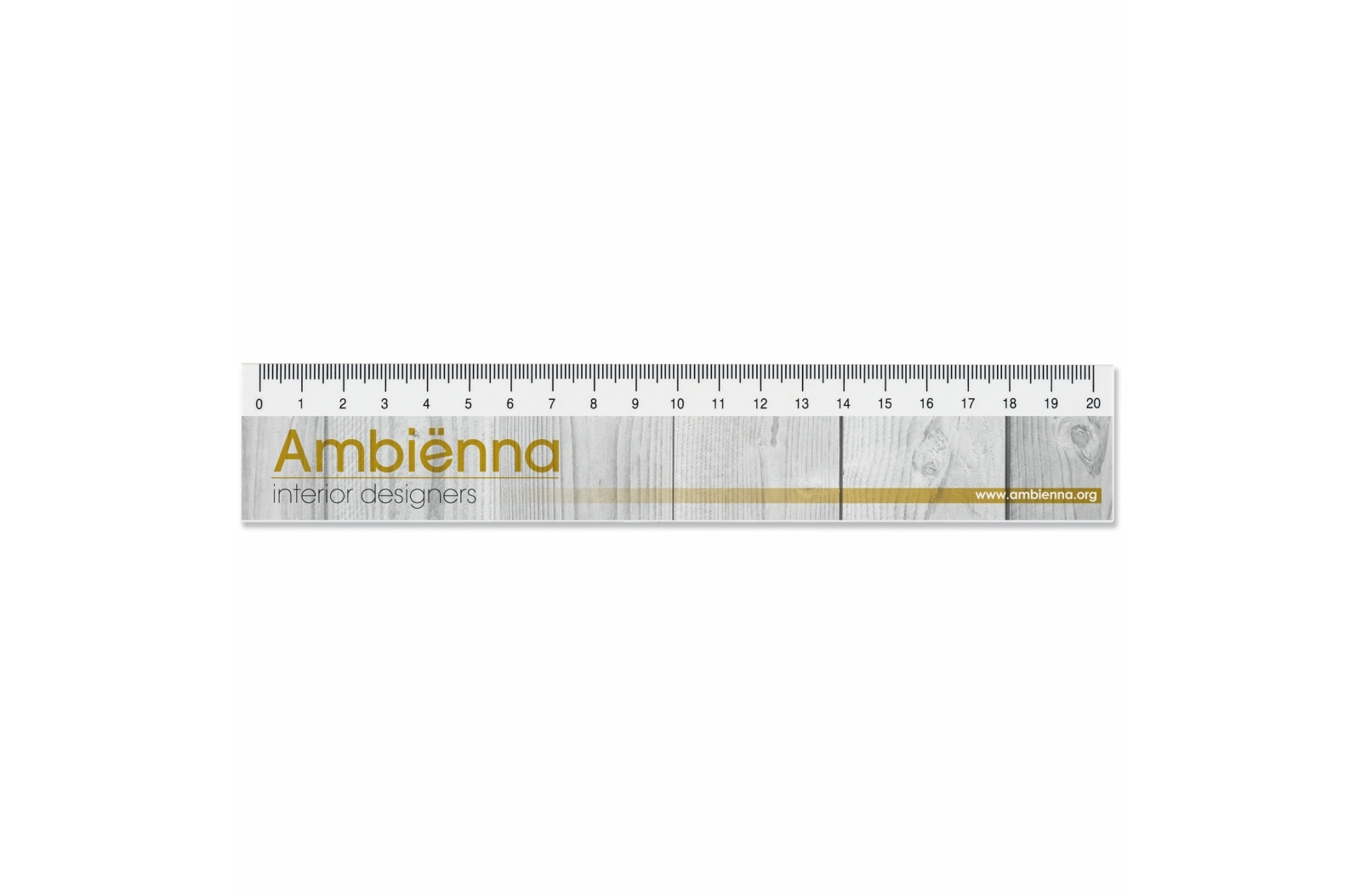 Hvid syntetisk 20cm lineal - Ella