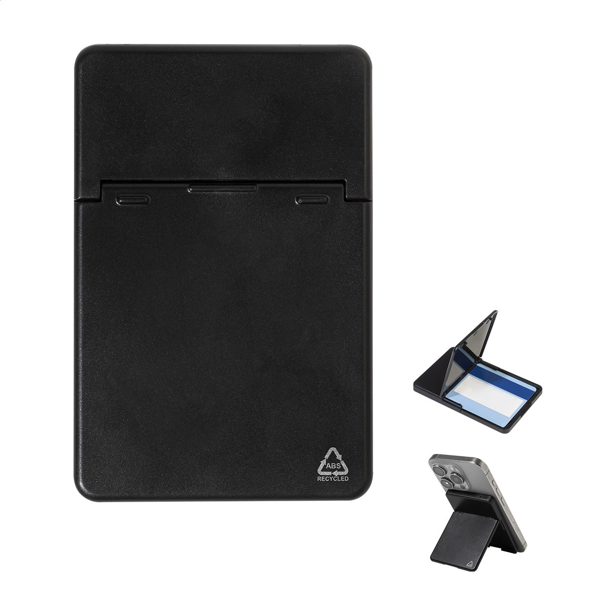 SafeSnap magnetisk RFID-kortholder i genbrugt ABS med jeres logo trykt med logo