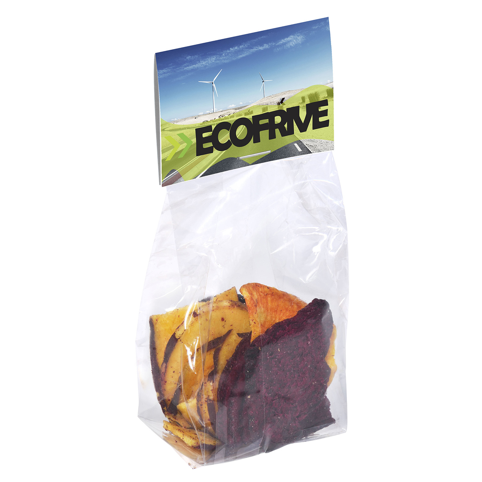 Transparent grøntsagschips pose med trykt hovedkort - Mathilde