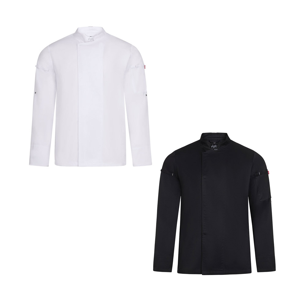 VL AGNI. Unisex køkkenjakke (190 g/m²) af bomuld (35%) og genanvendt polyester (65%)