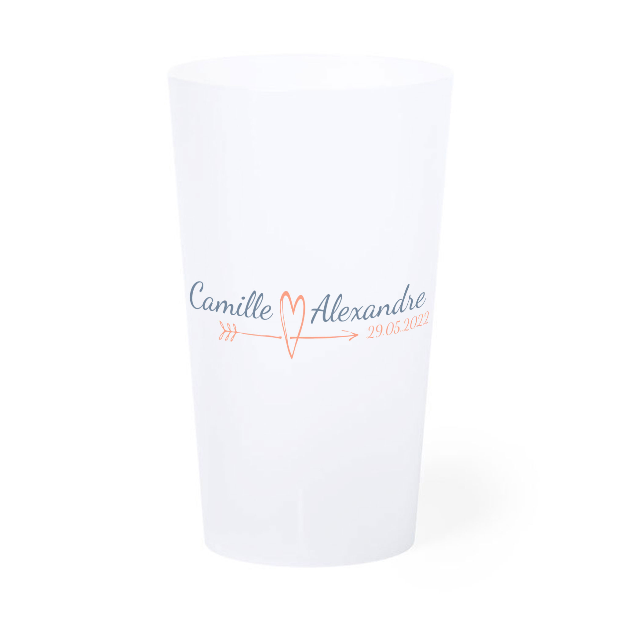 Translucent 33cl personalized cup - Four-color process printing 12.6 cm (Ghost)