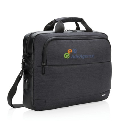 To-tone polyester bærbar taske med USB-opladningsport - Gjern