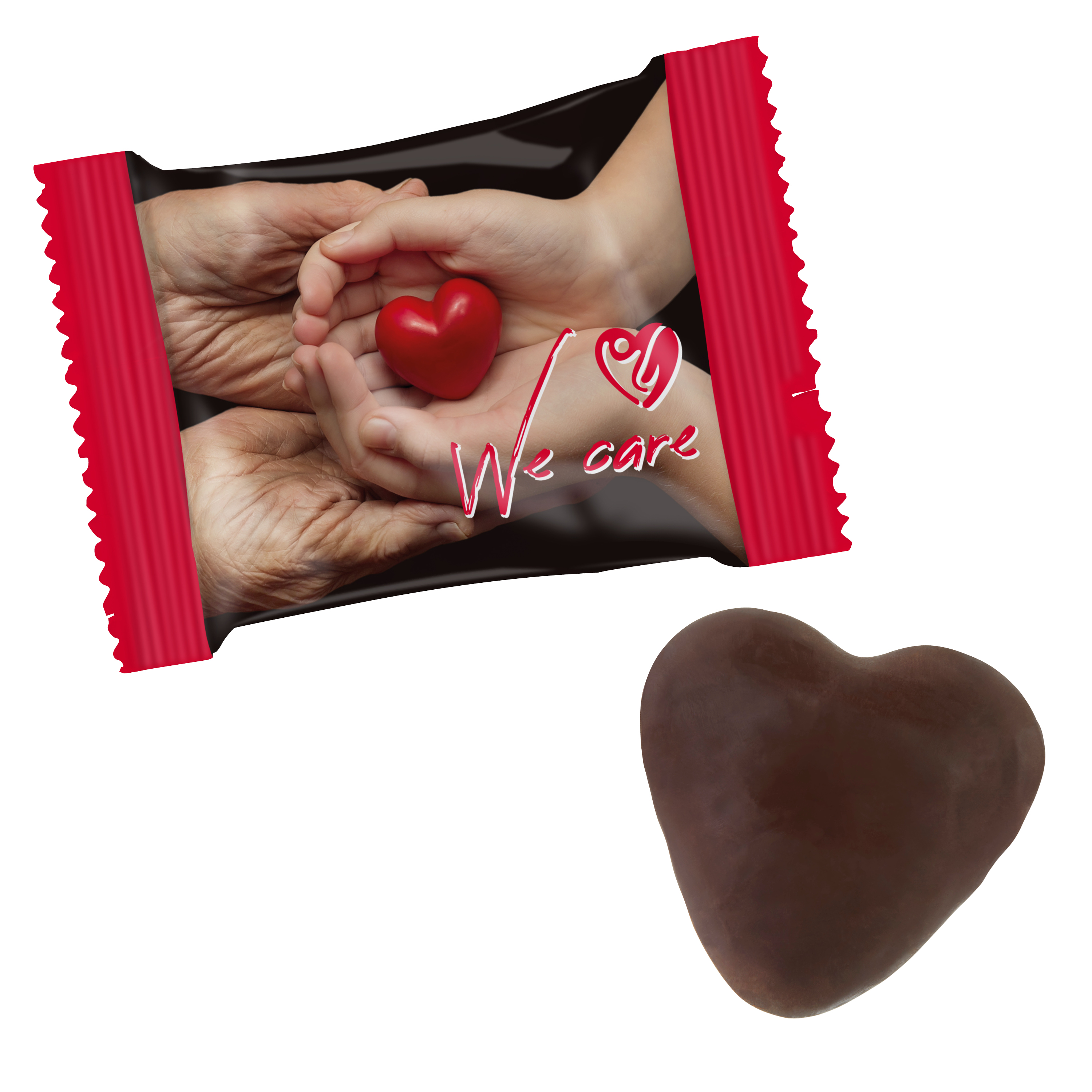 Fyldt Chokolade Ingefærkage Hjerte - Fünen trykt med logo