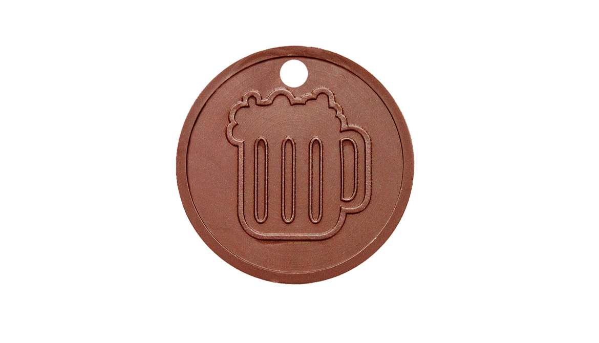 Indgraverede Plastikmønter med Hul - Bjørn