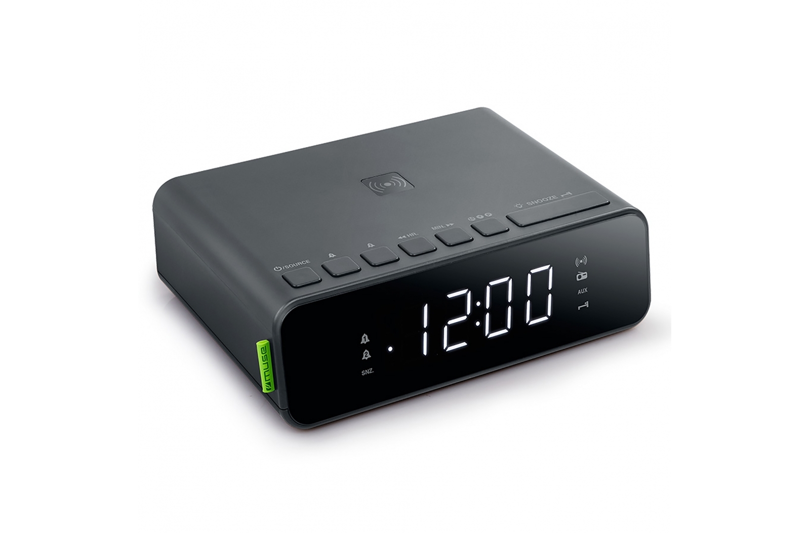 M-175 | Muse FM Dual 5W trådløs telefonoplader Clock Radio