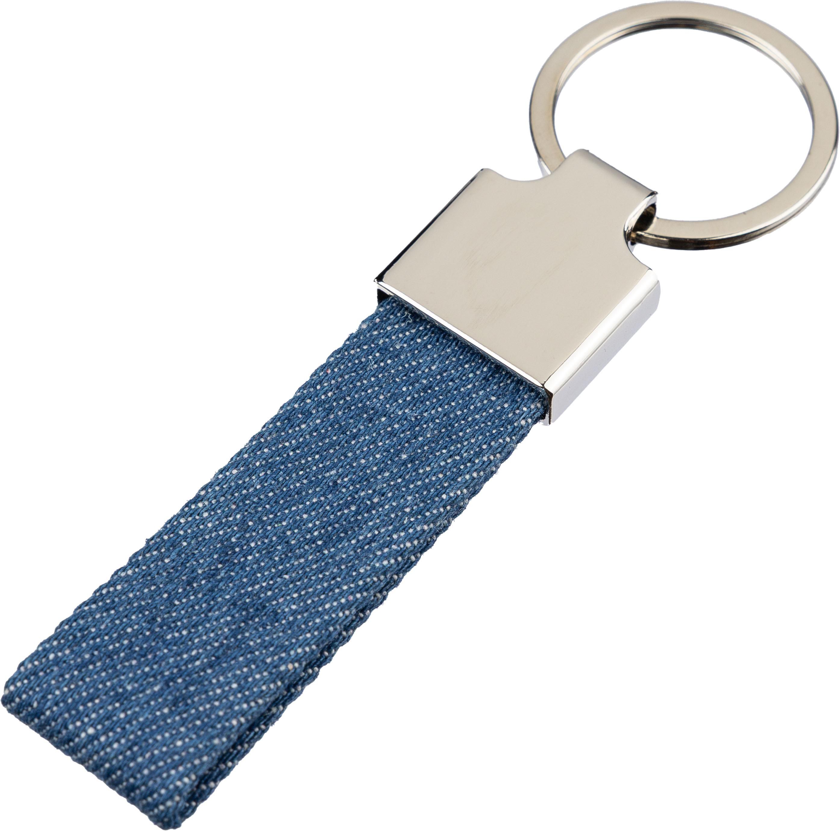 Denim Nøglering Elegance - Sarah trykt med logo