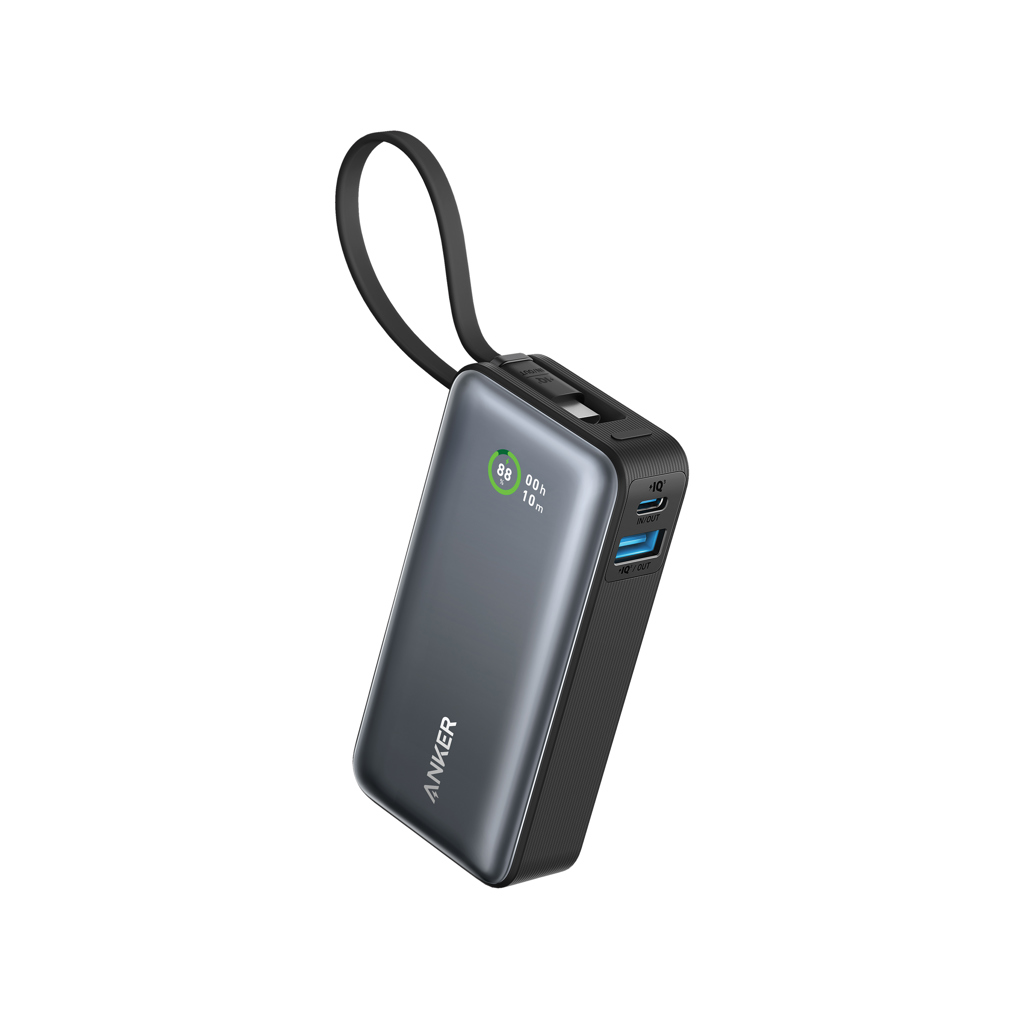 Anker Nano Powerbank 30 W, med indbygget USB-C-kabel