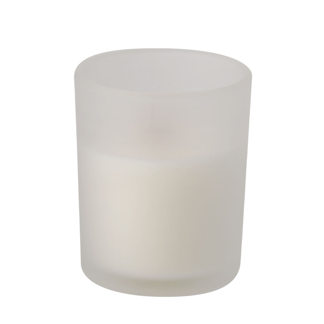 Vaniljeduftlys i Glas - Slagelse trykt med logo