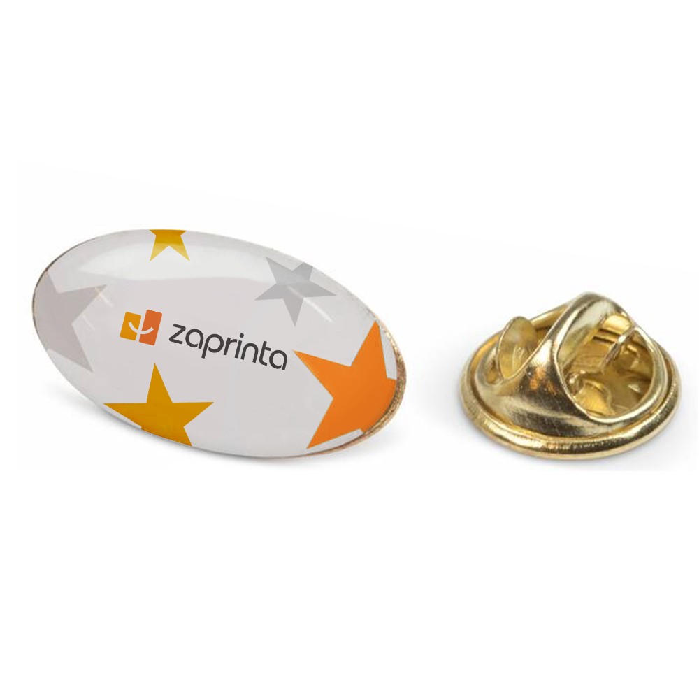 Oval Domet Pin med Sommerfuglelukning - Hannah