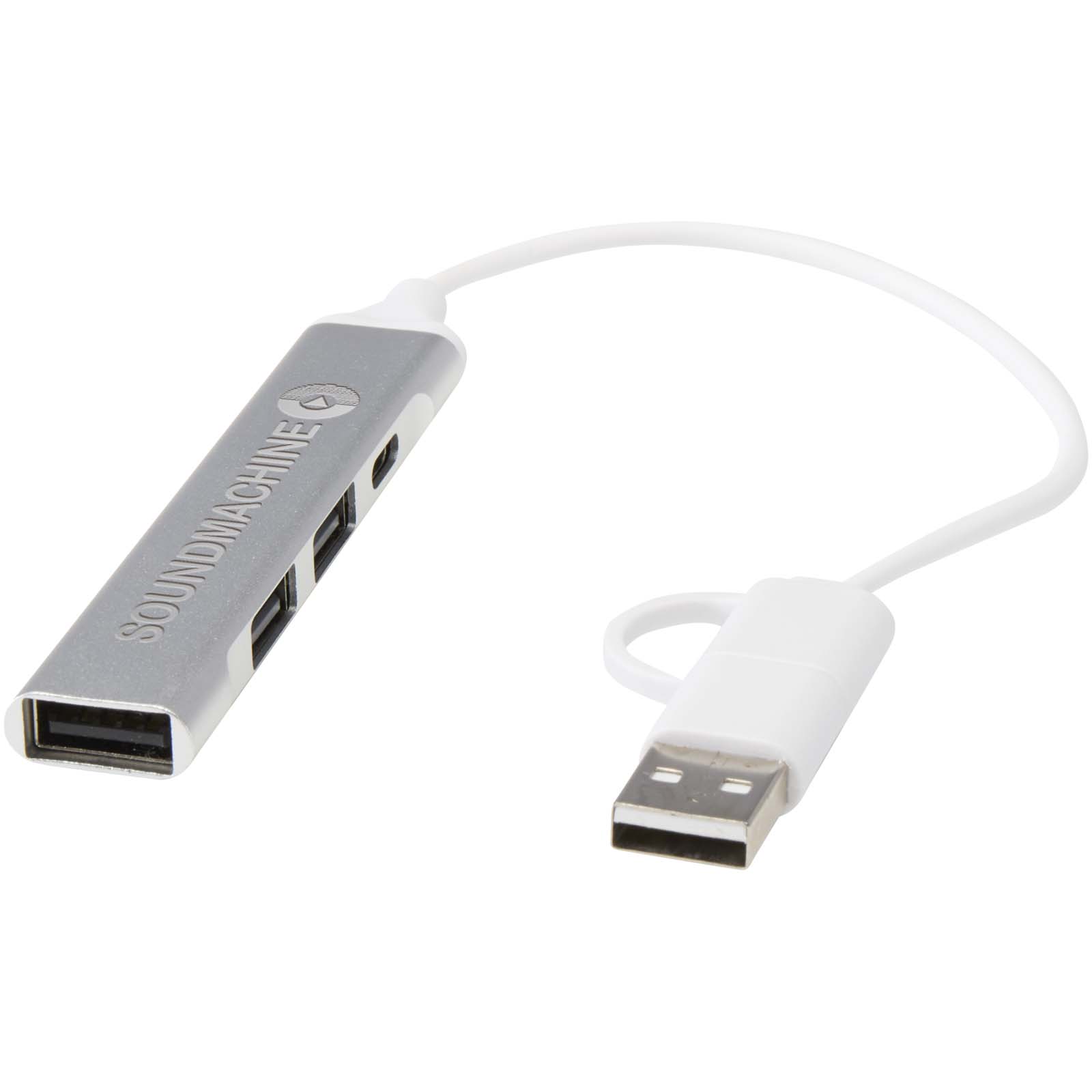 4-Port USB Hub Genbrug - Anton trykt med logo
