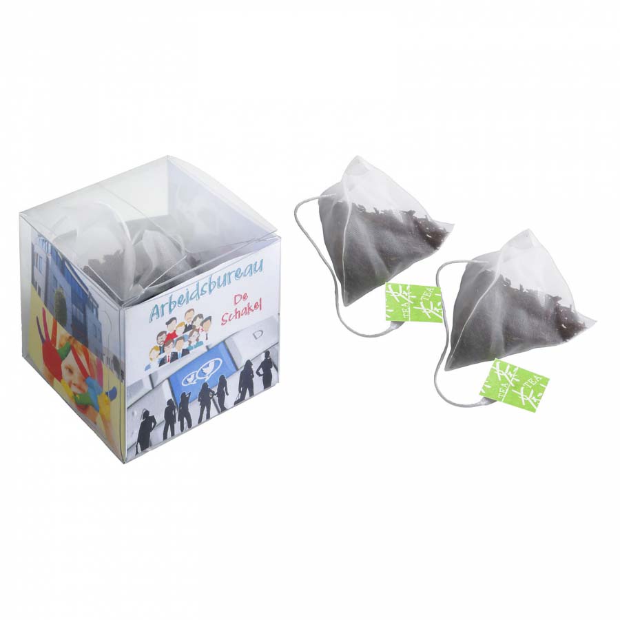 Gennemsigtig te-pose emballage med trykt banderole - Lea