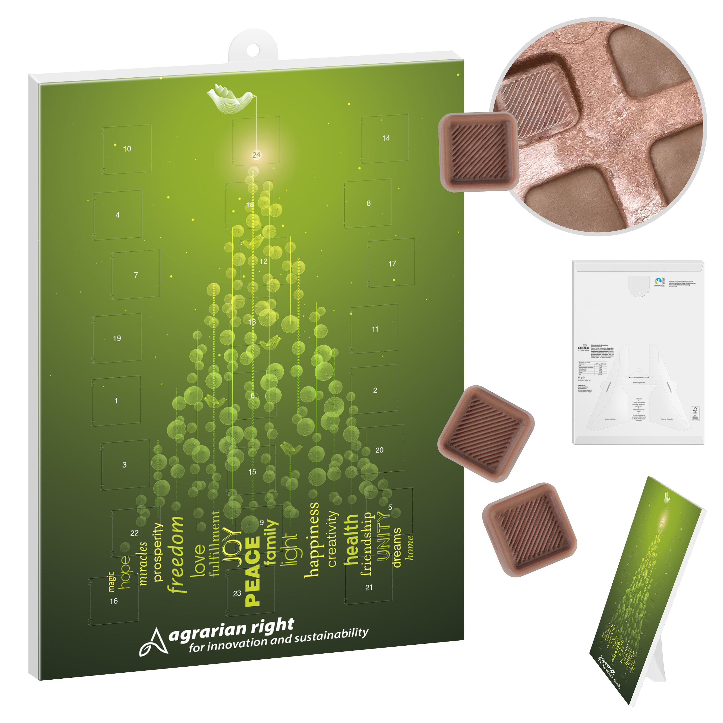 Papir Julekalender med Chokolade - Gladsaxe trykt med logo
