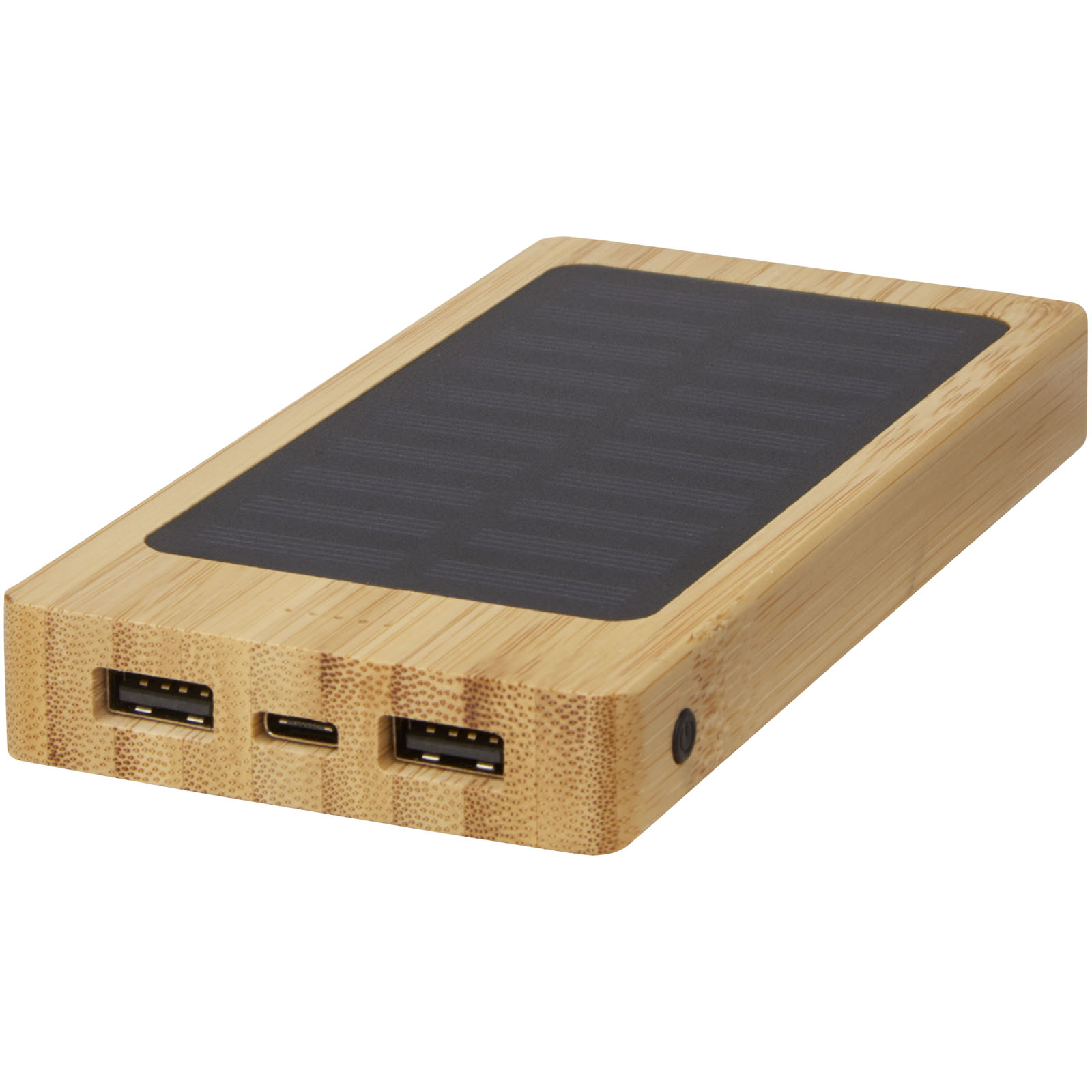 8000mAh Bambus Solar Power Bank med dobbelt USB-output - Kalundborg
