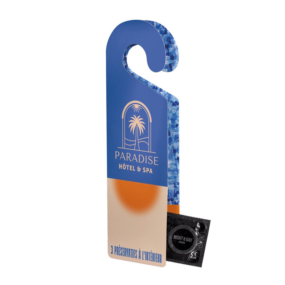 Dobbeltdørholder med 1 kondom indeni, ISO04074:2015 og CE0120 certificeret - Hasselager