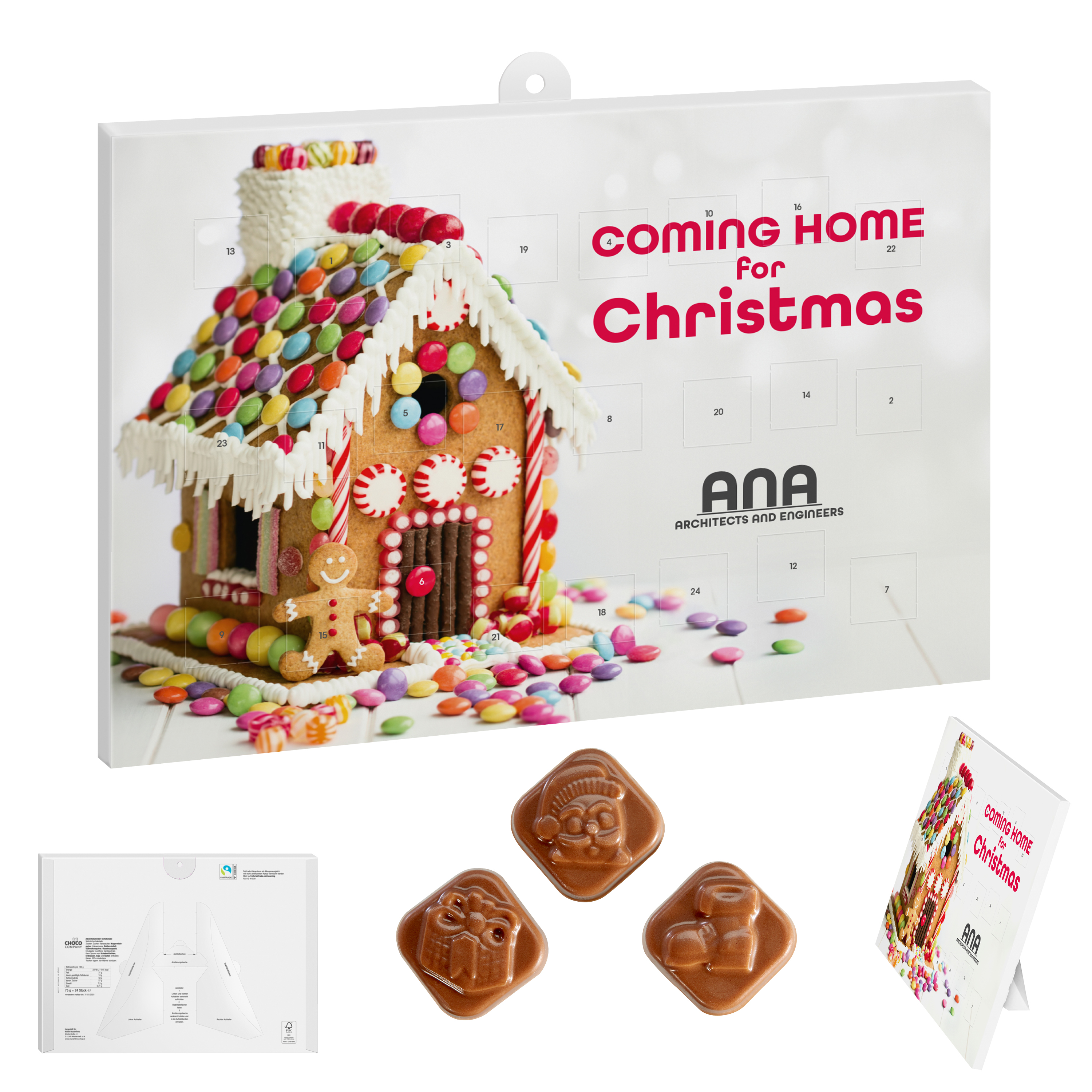 Klassisk Chokolade Julekalender - Oscar trykt med logo