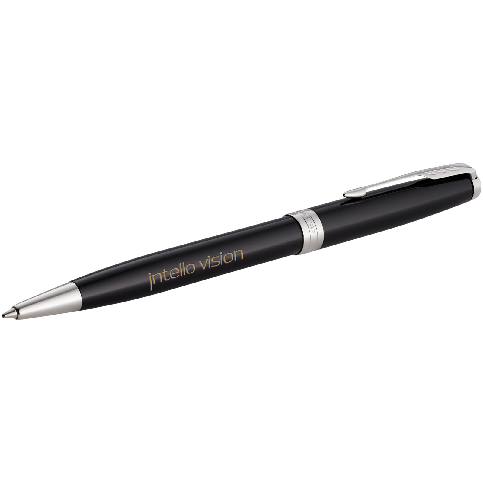Sæt med kuglepen og rollerball med etui i kulfiber - Sort
