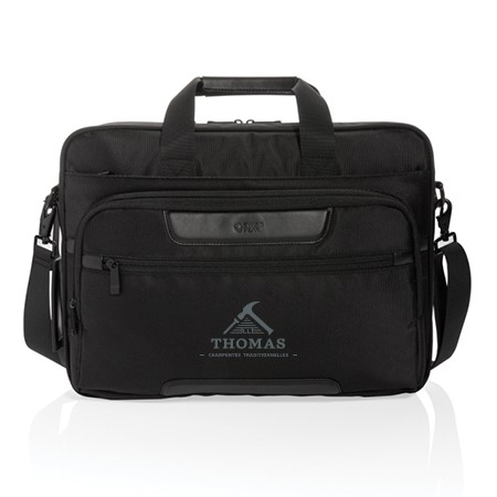 Stilfuld 1680D RPET Polyester Laptop Taske med USB-udgang og RFID-lommer - Hashøj
