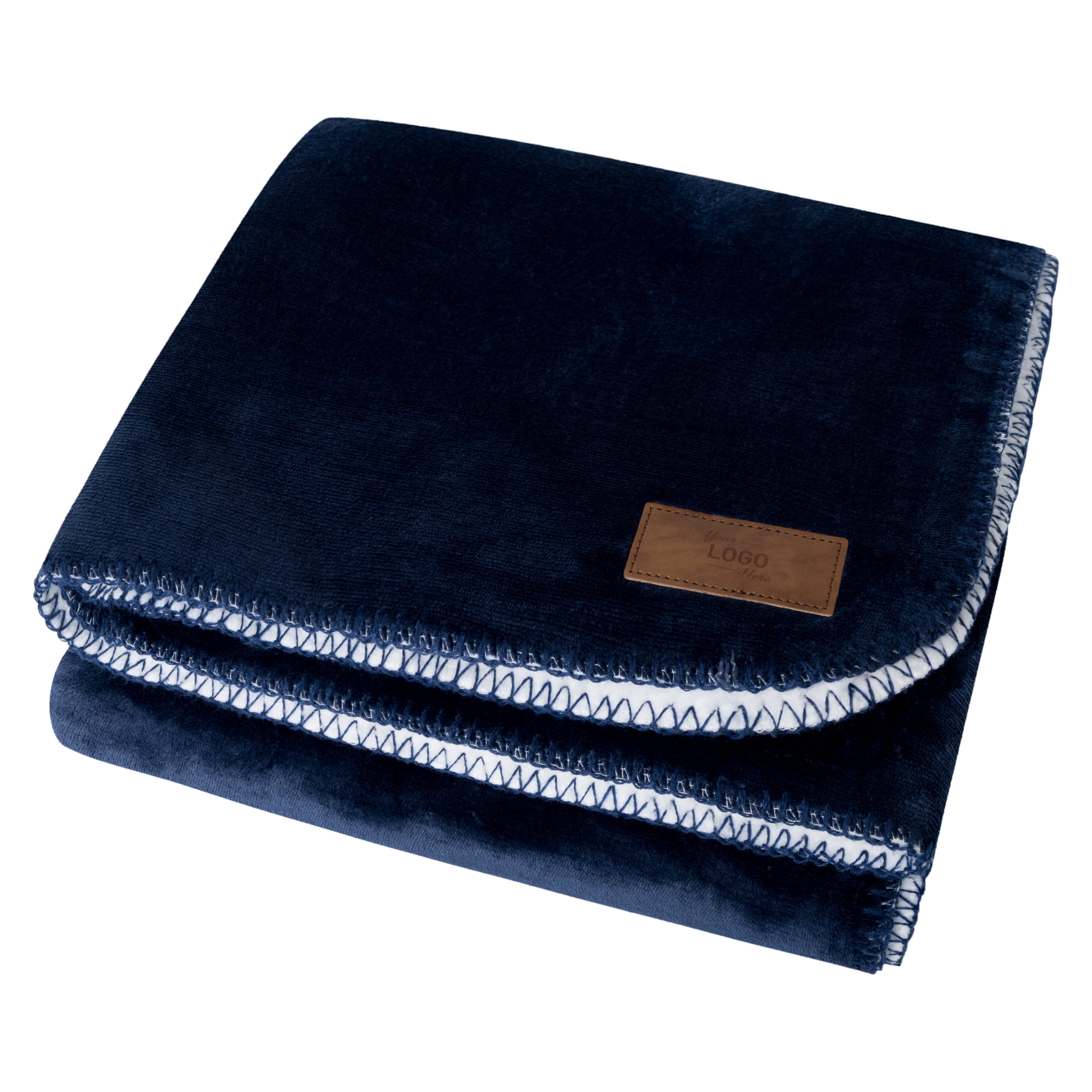 Fleeceplaid med sherpa bagside - (120x150 cm)
