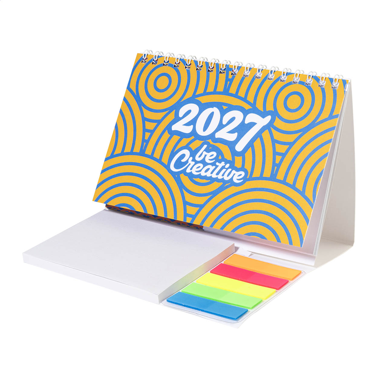 CreaDate Combo skrivebordskalender med logo og sticky notes
