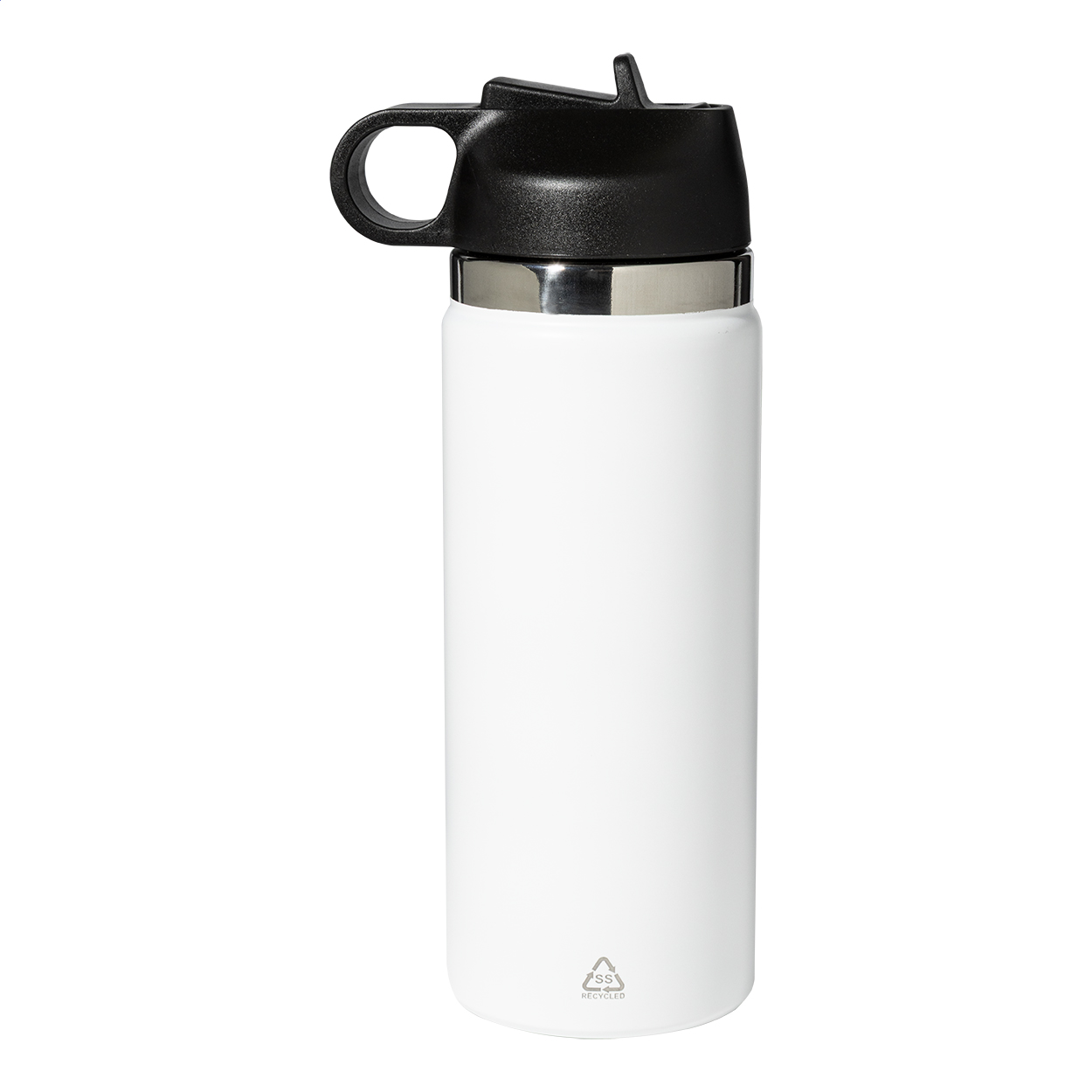 Dablam termoflaske i genbrugt stål med sugerør, 500 ml, med jeres logo trykt med logo