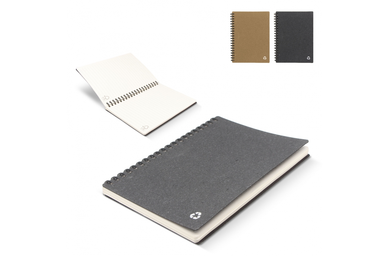Genbrugt læder notebook Midi - David