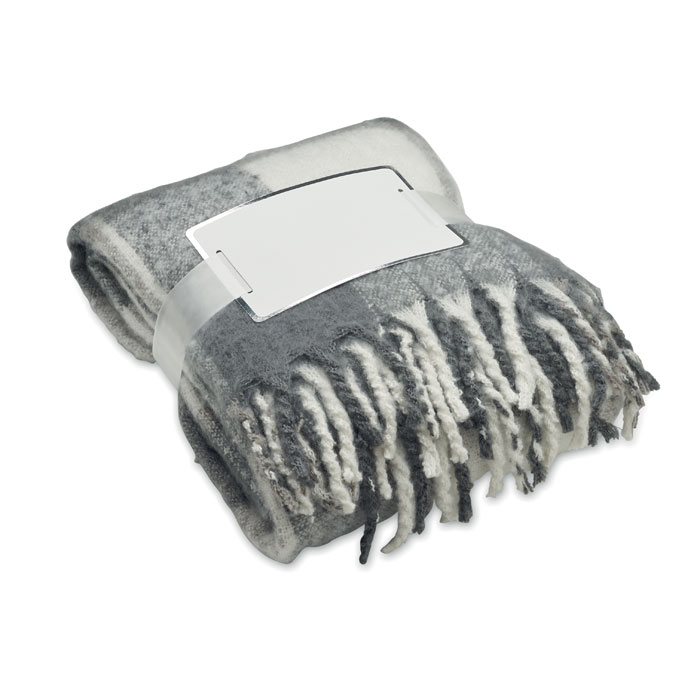 Ternet Mohair Tæppe - Tjele trykt med logo