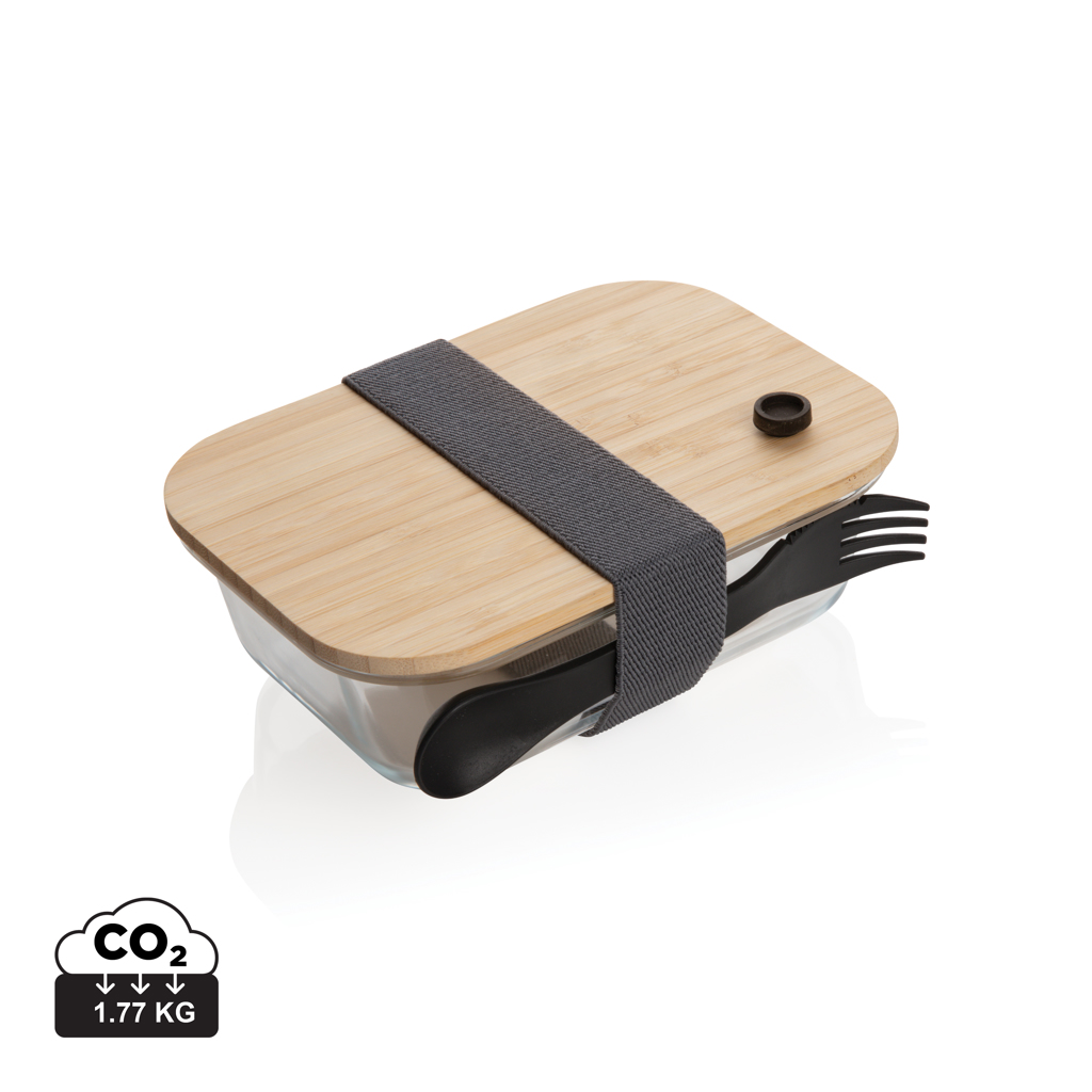Glas Bento Box med lufttæt bambus låg - Victor