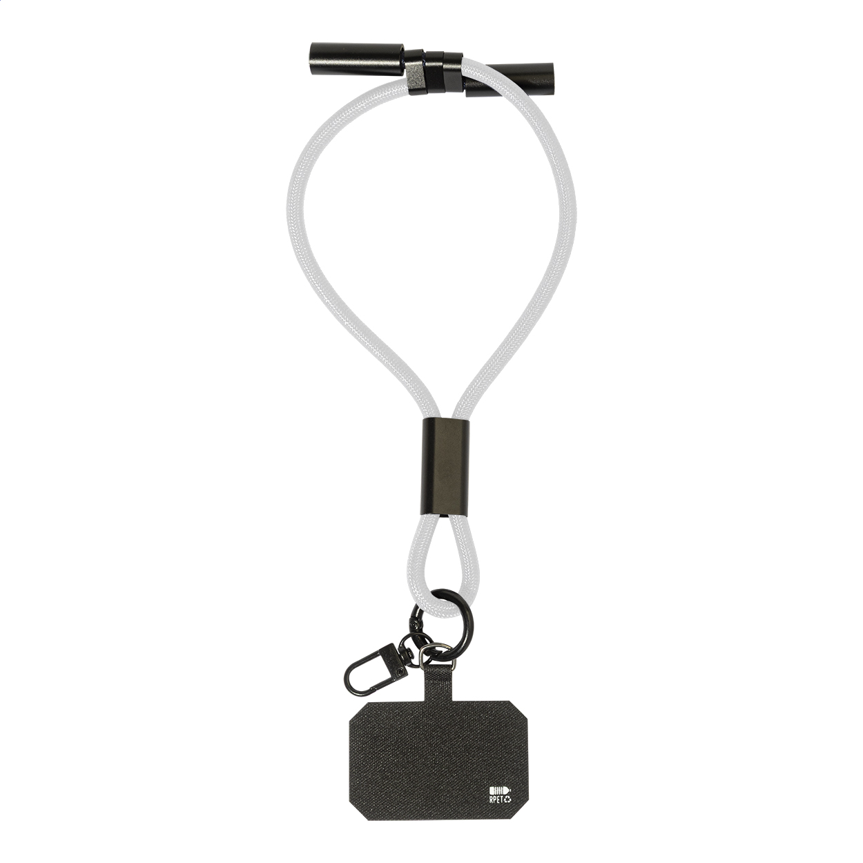 CuffCharge 60W armbånd med mobilholder i RPET, USB-C-kabel og logo