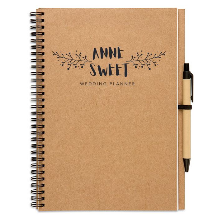 Genanvendt notesbog med pen - Høng trykt med logo