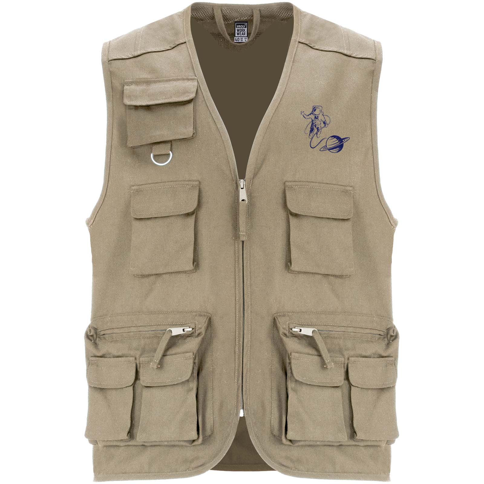 Multilomme V-hals Arbejdsvest - Line trykt med logo