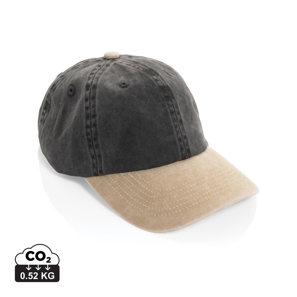 BEAU AWARE™ Vasket 6-panel 270gsm bomuldstwill tofarvet kasket