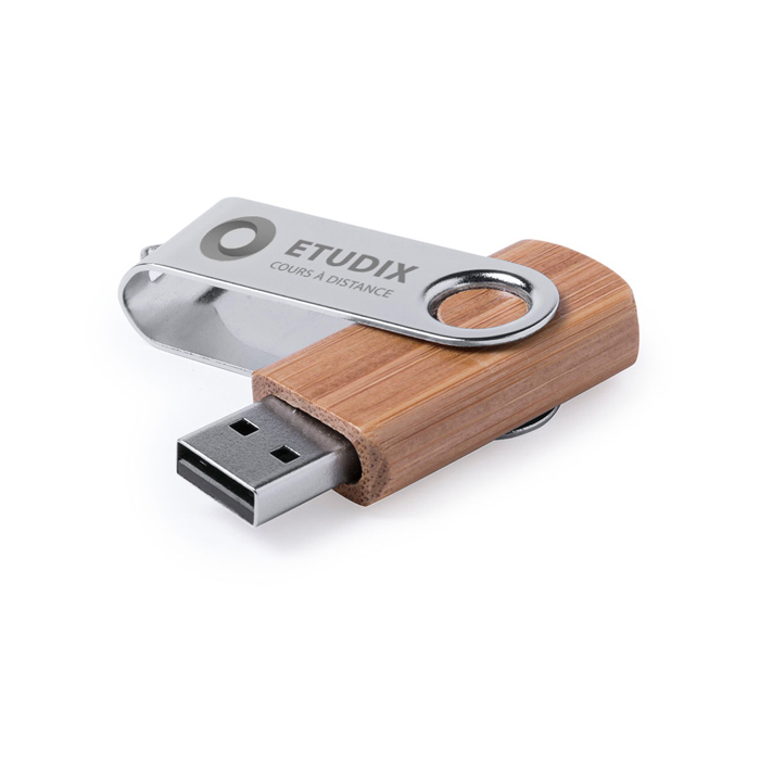 Bambustræ 16GB USB-flashdrev med metalclips - Charlotte