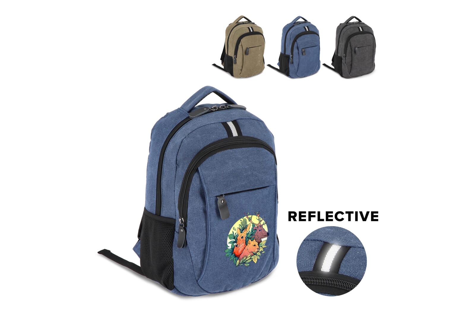 Harper rygsæk i genbrugt bomuldslærred med jeres logo trykt med logo