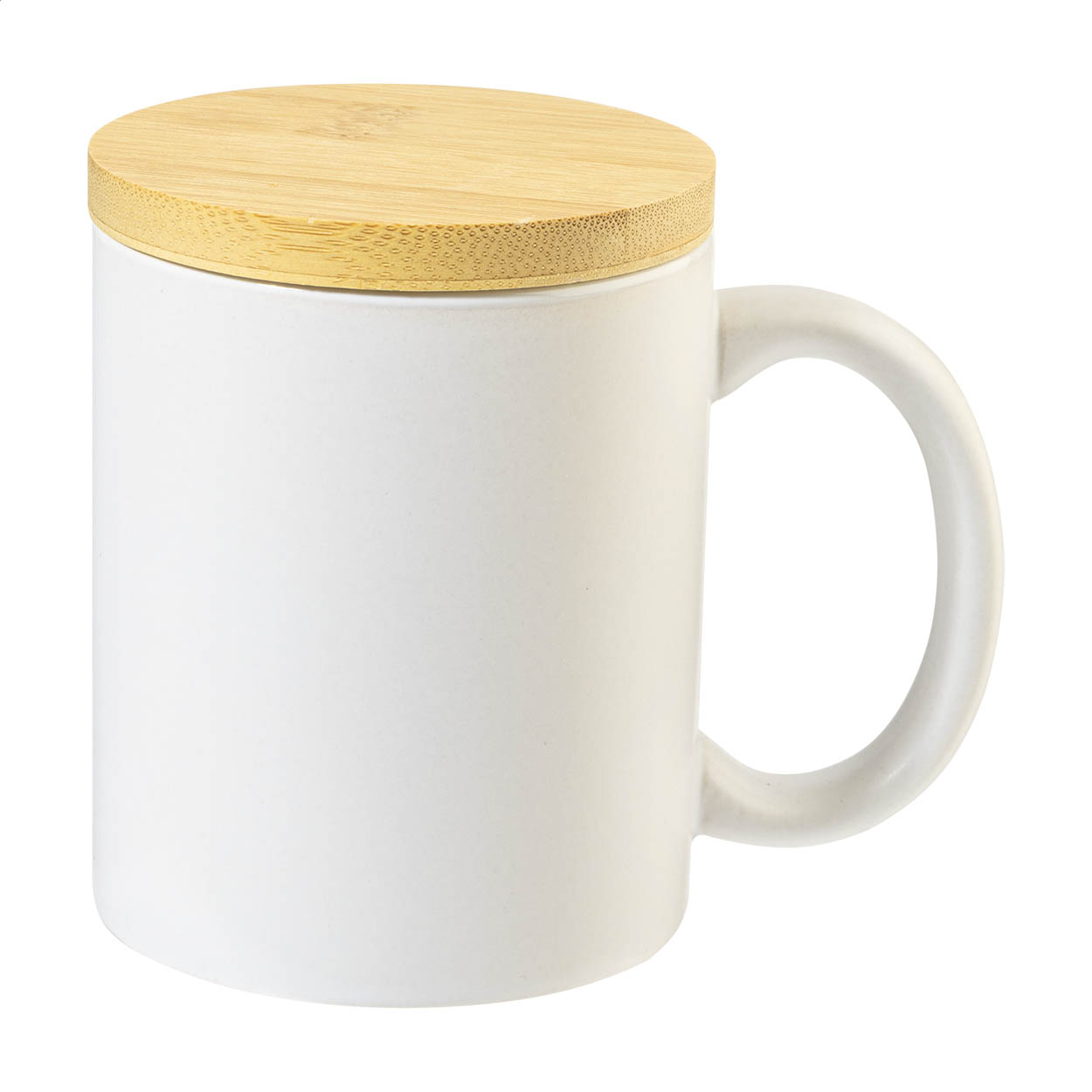Borgen mat keramikkrus med bambuslåg, 370 ml, med jeres logo trykt med logo