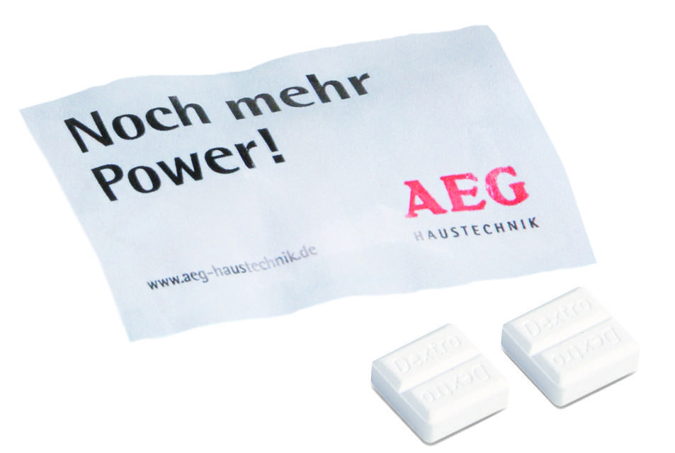 Brugerdefinerede trykte mini Dextro Energy tabletter - Frederik