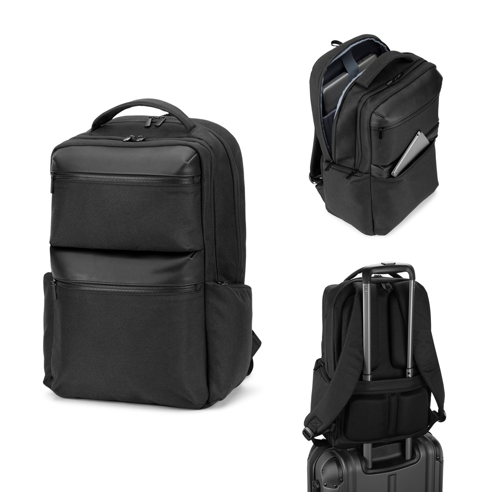 COPENHAGEN. Vandafvisende rygsæk af genanvendt twill med to store frontlommer 17".