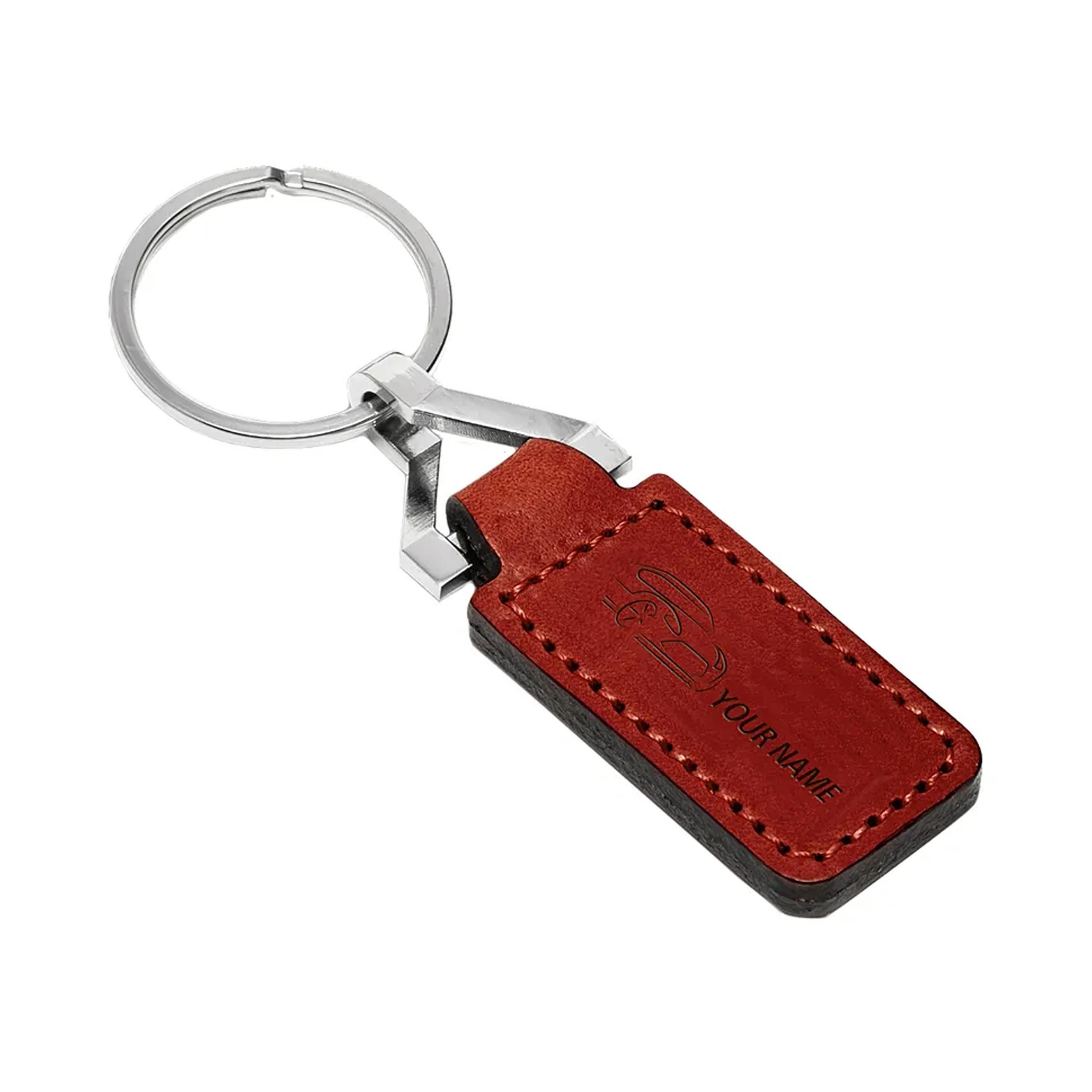 Læder og Læderlook Nøglering - Emil