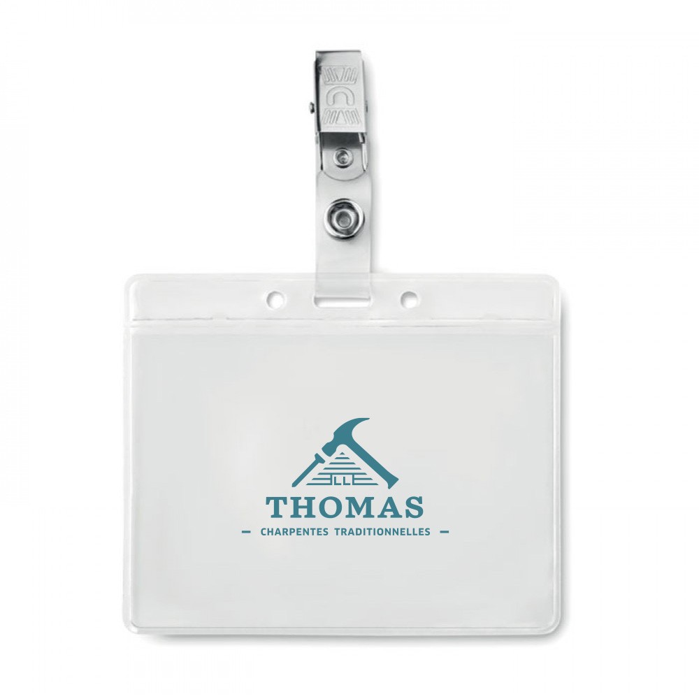 PVC Navneskilt Holder med Metalclips - Viola