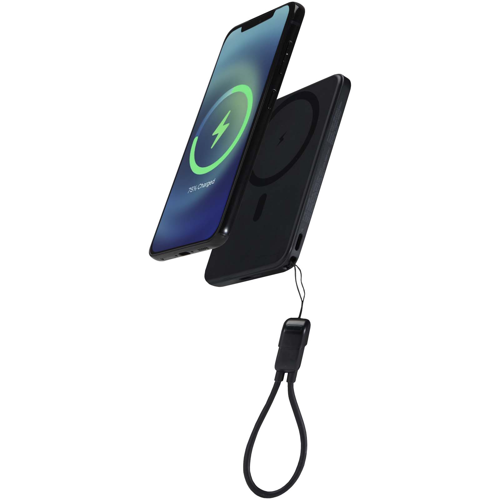 SMART 5000 mAh magnetisk powerbank i genbrugsplast med jeres logo
