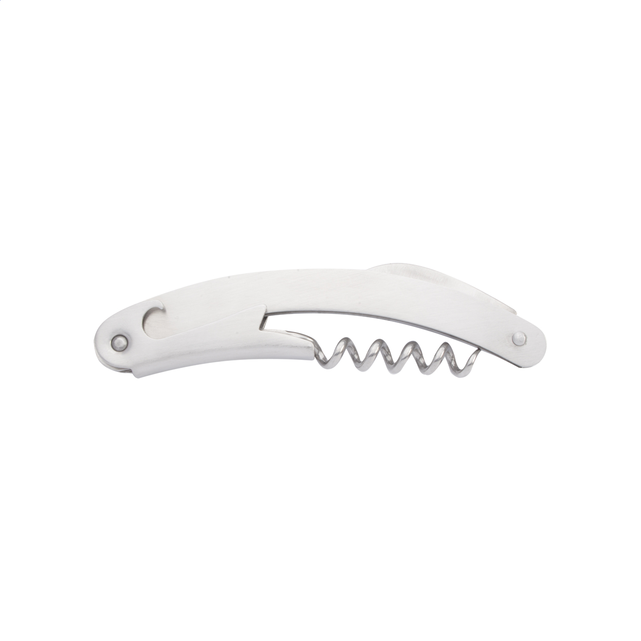 Kai tjenerkniv i metal med oplukker og lille kniv, med logo