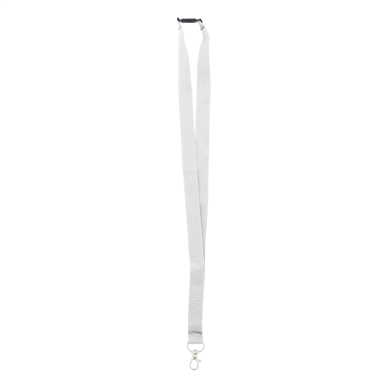 Revent lanyard i RPET-polyester med metalkarabinhage og logo