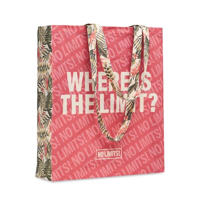 Bomuldsindkøbstaske med lang hank og kiler - Isabella